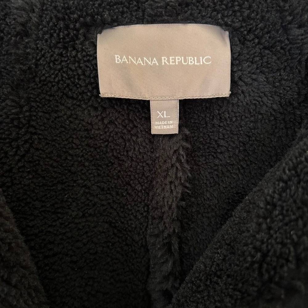 Banana Republic Faux Suede faux Shirling Zipper Front Collar-less Coat XL
